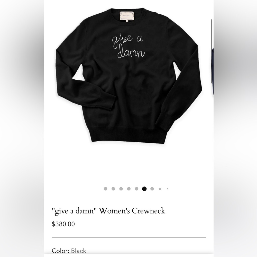 Give a damn Lingua Franca crewneck - Picture 2 of 5